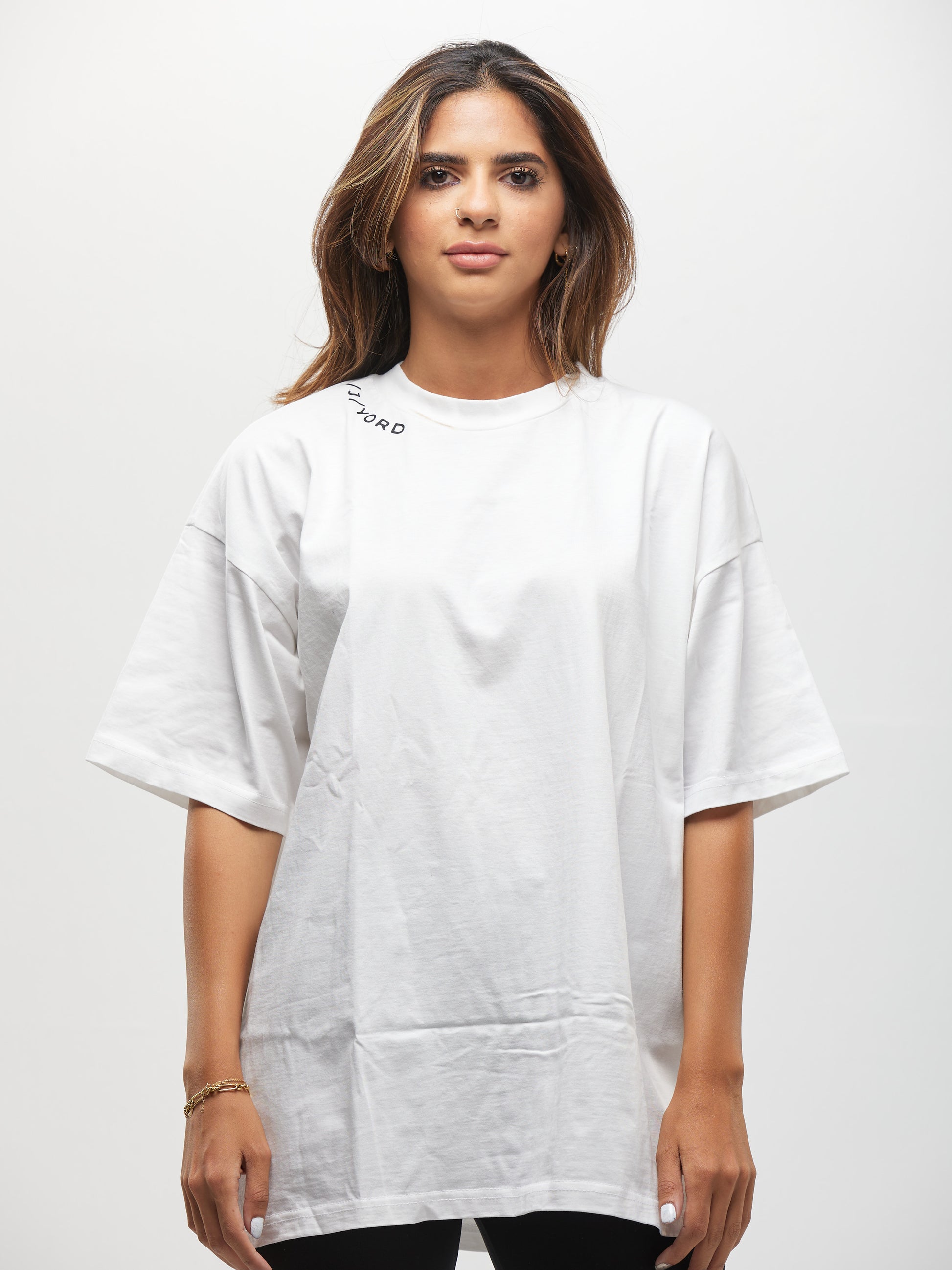 Women Sports T-Shirts - White - Oversized